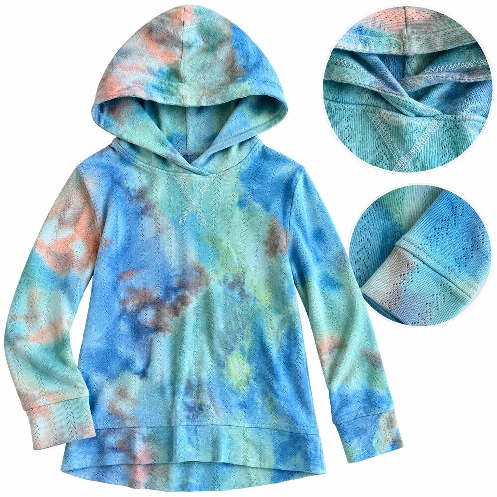 Kate Quinn Girls Tie Dye Hooded Long Sleeve Shirt